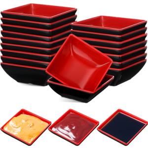 Hushee Juego de 25 cuencos de melamina para servir, color n…