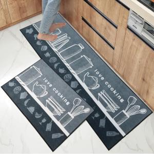 7VSTOHS Juego de Alfombras de Cocina Antideslizantes de 2 P…
