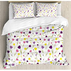 ABAKUHAUS Floral Funda Nórdica, Tulipanes Primavera románti…