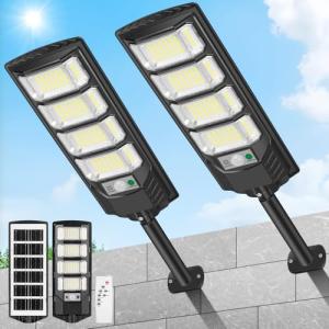 LEKIA Farola Solares Exterior, 2 Unidades Potente 192 LED F…
