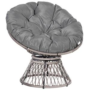 Outsunny Sillón Papasan Giratorio de Ratán Sintético Silla…