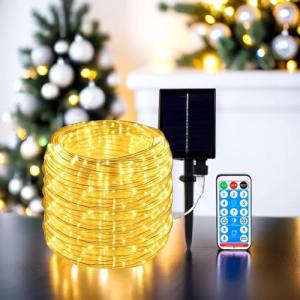 Luces Navidad Solar Exterior, 12 metros 100 LED 8 Modos Bat…