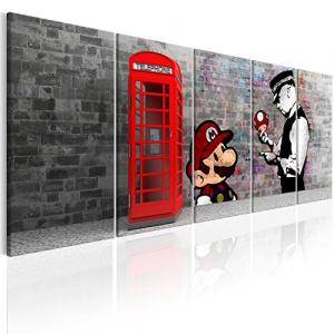 murando Cuadro en Lienzo Banksy Mario 200x80 cm Impresión d…