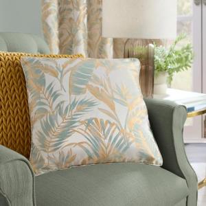 Laurence Llewelyn-Bowen - Cojín de Palmera Tropical Ocre/Bl…