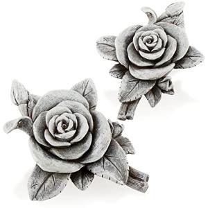 com-four® 2X Adornos para tumbas en Forma de Rosa - Piedra…