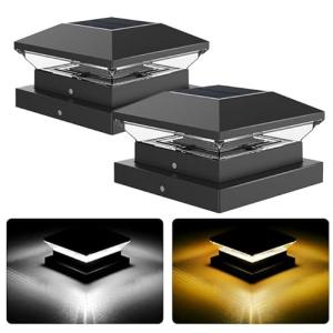 NATPOW Luces solares de poste de jardín, luces solares de j…