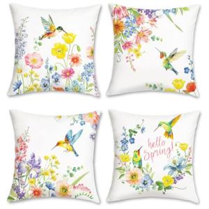 Bonhause Fundas Cojines Primavera Flores 45 x 45 cm Funda d…