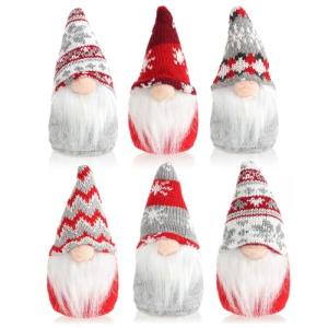com-four® 6X gnomos navideños Premium 15 cm - decoración na…