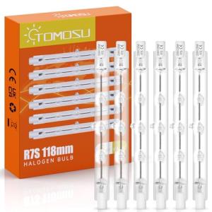 Tomosu 6 Piezas Bombilla Halógena R7s 118mm Reguable halóge…