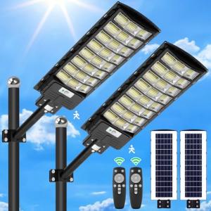 Viugreum 2 Packs 800W Farola Solar Exterior, Lámpara LED Co…