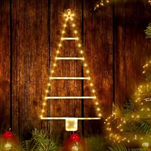 Jsdoin Luces de Navidad Exterior con Pilas, 90cm 75LED Esca…