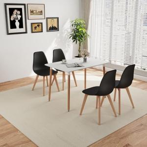 BenyLed Mesa de Comedor Rectangular de 110 cm con 4 sillas,…