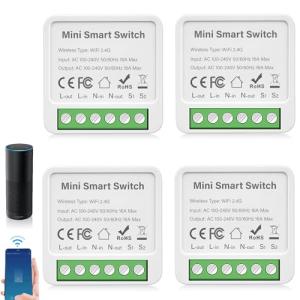4 módulos de interruptor de luz inteligente de 2 vías, inte…
