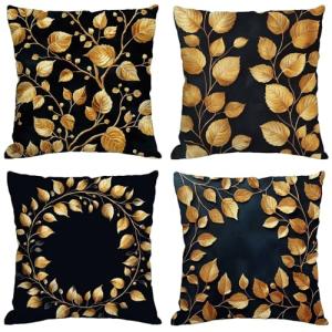 Negro Cojines Exterior Impermeable Lino Fundas Cojines 70x7…