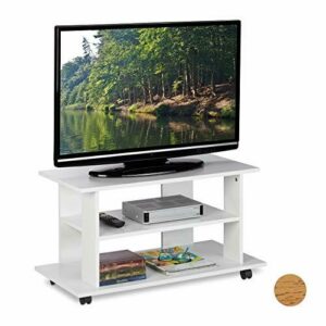 Relaxdays Mueble TV Ruedas con 2 Compartimentos, Mesa Telev…