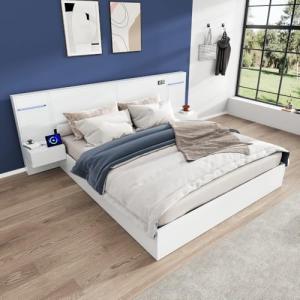 Wyibwy Estructura de cama de 180 x 200 cm con somier de lám…