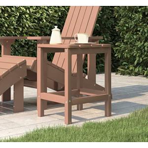 LAPOOH Mesa de jardín Adirondack HDPE marrón 38x38x46 cm, M…