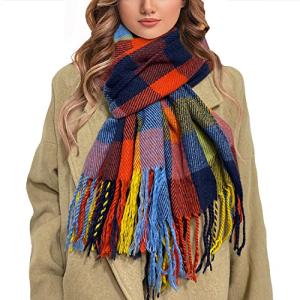 Outrip Bufanda de invierno para mujer, diseño de cuadrícula…