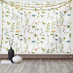 ABAKUHAUS Floral Tapiz de Pared y Cubrecama Suave, Hierbas…