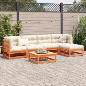 Festnight Conjunto Sofá Jardin Exterior de Madera Pino Marr…