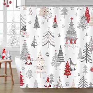 Bonhause Cortina de Ducha Navidad Gnomos Árbol de Navidad I…