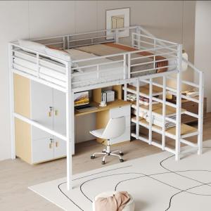 Zepneiy - Cama entrepiso (140 x 200 cm, con amplio espacio…