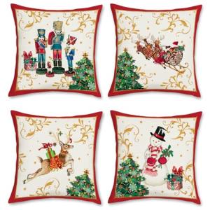 Bonhause Fundas Cojines Navidad Cascanueces 45x45cm Funda d…