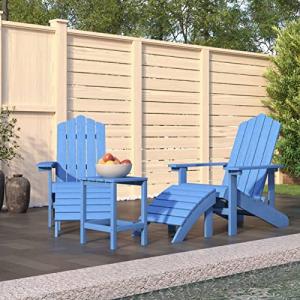BaraSh Sillas de jardín Adirondack reposapiés y Mesa HDPE A…
