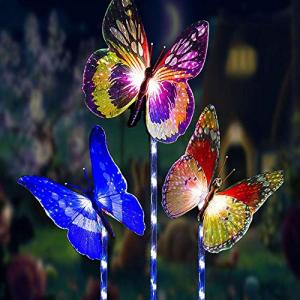 XVZ Lámpara solar de jardín con forma de mariposa, para ext…