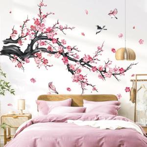 decalmile Pegatinas de Pared Árbol de Flores Rosa Vinilos D…