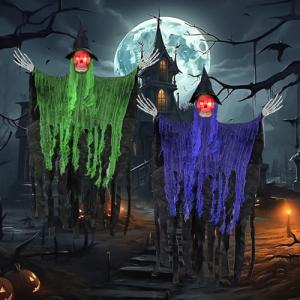 Fantasmas Colgantes de Halloween - 2 Piezas de Esqueletos L…