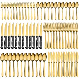 Juego de cubiertos para 12 personas, Pleafind 72 piezas Cub…