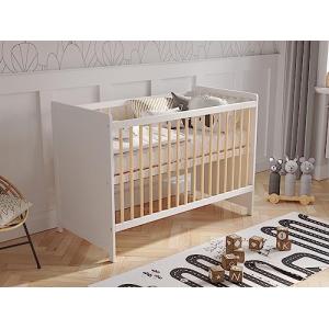 Cuna de Bebe Cama Infantil Pino- Blanco 120x60cm, Convertib…