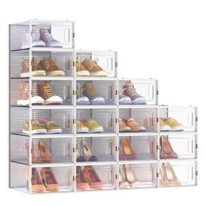 SONGMICS Cajas de Zapatos Plástico, Juego de 18 Organizador…