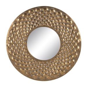 LOLAhome Espejo Sol Grabado de Metal Dorado y Cristal de Ø…