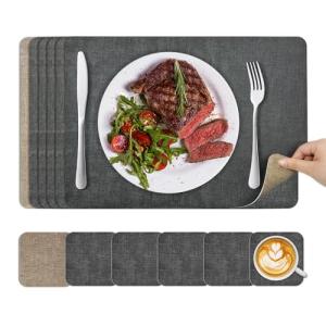 KitchenBoss Manteles Individuales Lavables y Posavasos: Sal…