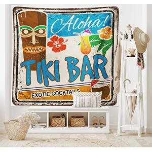 ABAKUHAUS Bar Tiki Tapiz de Pared y Cubrecama Suave, Cartel…