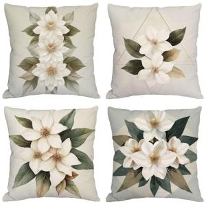 Fundas Cojines 70x70 cm Juego de 4 Beige Cojines Exterior I…