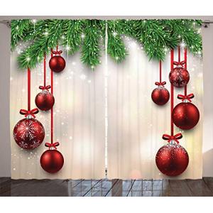 ABAKUHAUS Navidad Cortinas, Red Bolas de Cintas, Sala de Es…