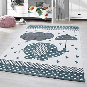 HomebyHome Alfombra para niños Pila Corta Elefantes con dis…