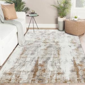Famibay Alfombras Salón Lavable 160x230cm Beige Marrón Alfo…