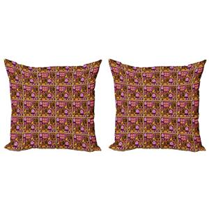 ABAKUHAUS Oriental Set de 2 Fundas para Cojín, Jirafa, con…