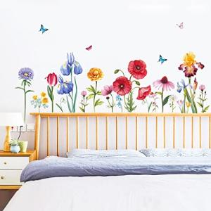 decalmile Pegatinas de Pared Flores Amapola Vinilos Decorat…