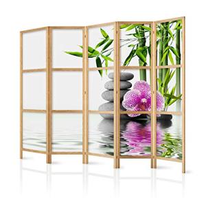 murando - Biombo XXL SPA Flores Orquidea 225x171 cm 5 Panel…