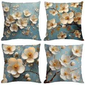 Funda Cojin 65x65 cm,Juego de 4 Fundas de Cojines Azul huev…