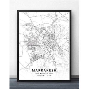 Cuadro Sobre Lienzo,Marrakech Marruecos Mapa De La Ciudad I…