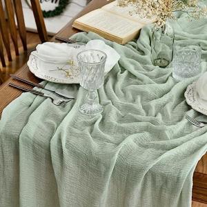Artoid Mode Boho Gasa Queso Salvia Verde Camino de Mesa de…