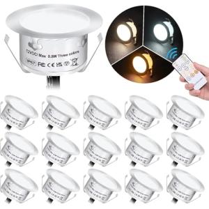 HIHIHOMY Focos LED Empotrables de Suelo, 16 Piezas Blanco C…