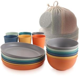 Anbte 18 Piezas Vajilla de Camping, Platos y Cuencos de Plá…
