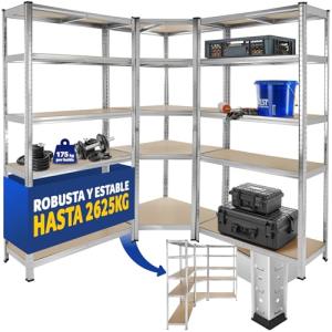 TecTake® Estantería para Cargas Pesadas, 3 Partes, 15 Estan…